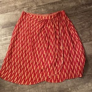 Maeve by Anthropologie red midi skirt size M